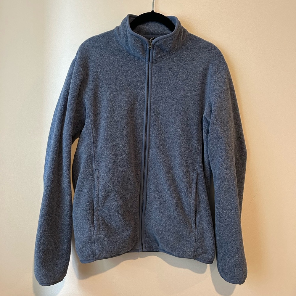 Uniqlo Heather Blue Full-Zip Fleece Jacket